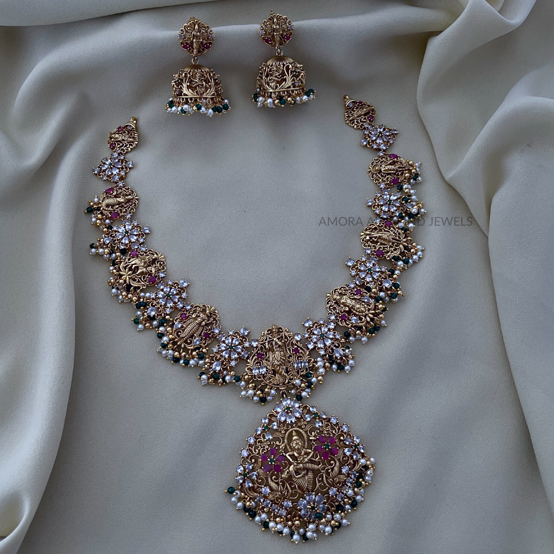 Antique Dasavatharam Short Necklace 