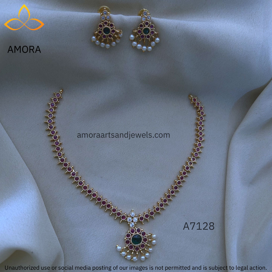Antique Polished Short Necklace - A7128
