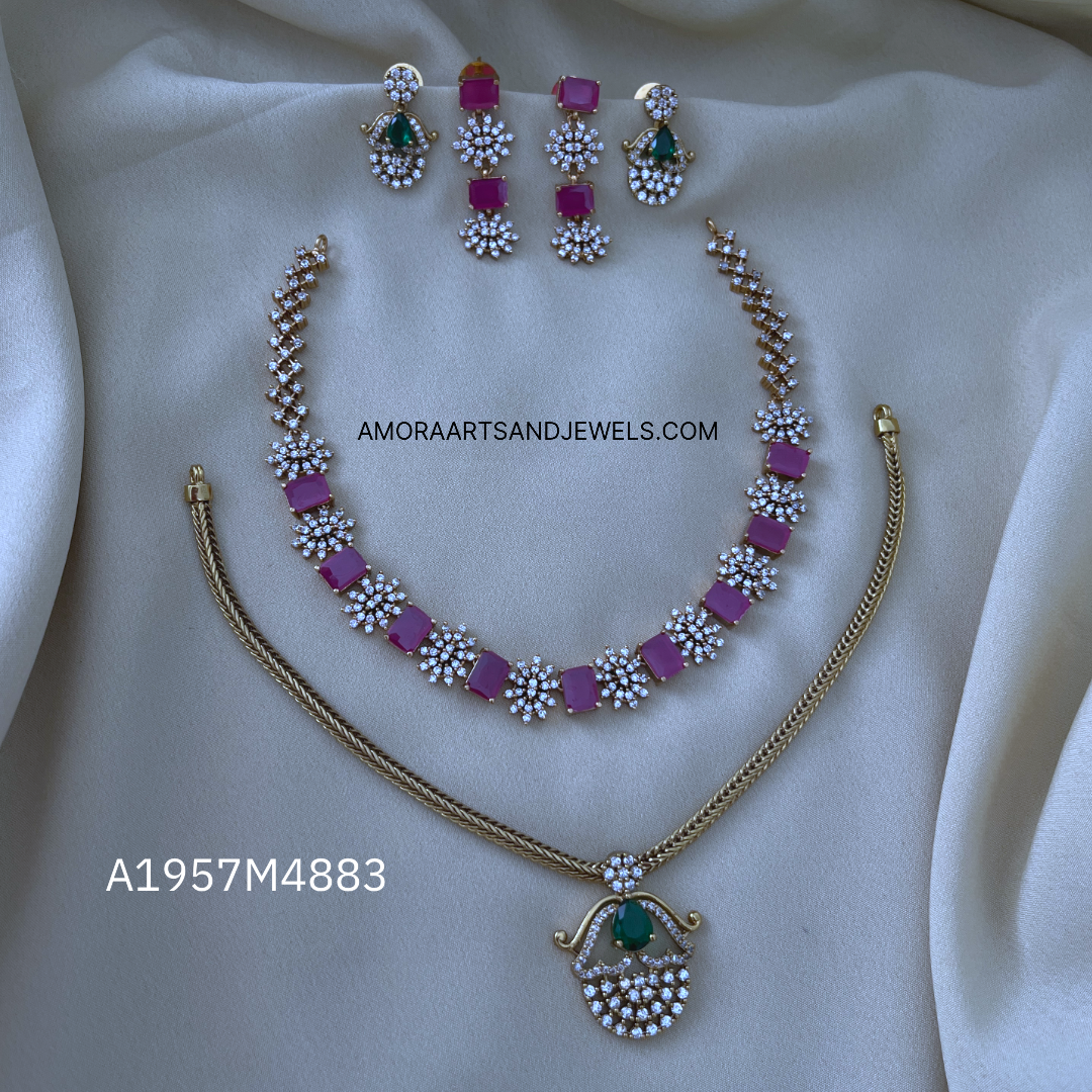 Antique Polished Short Necklace Combo Set - A1957M4883