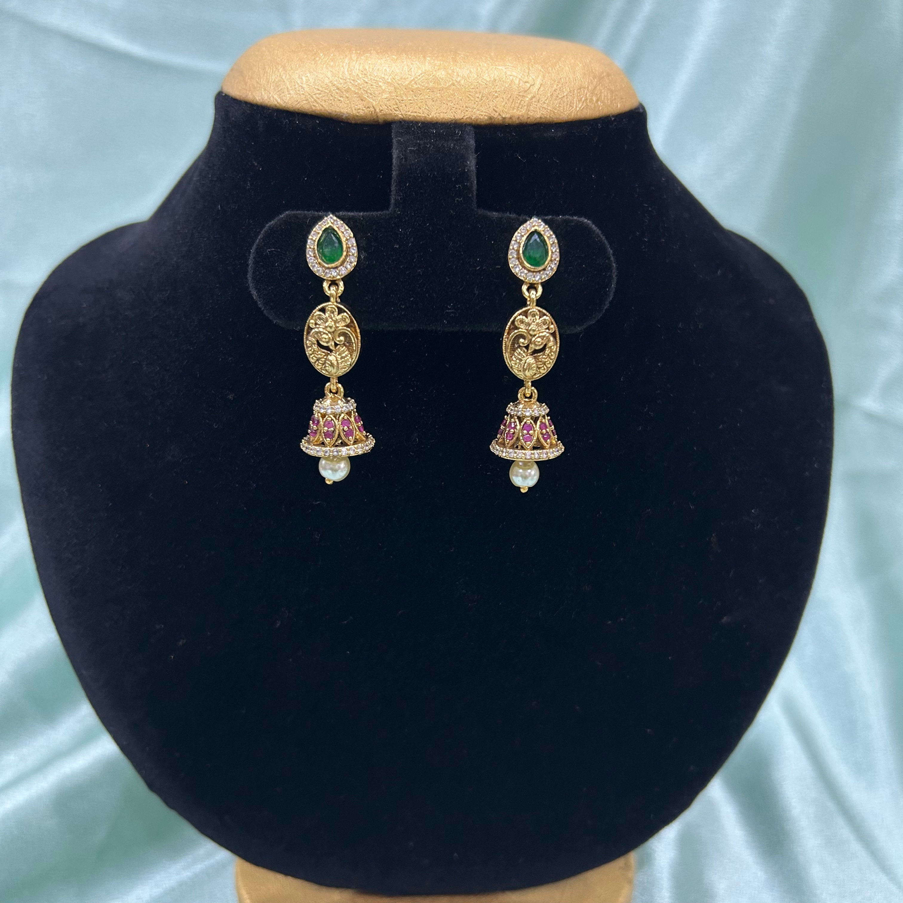 Antique Jhumka - 4.5  cm Length - A6295