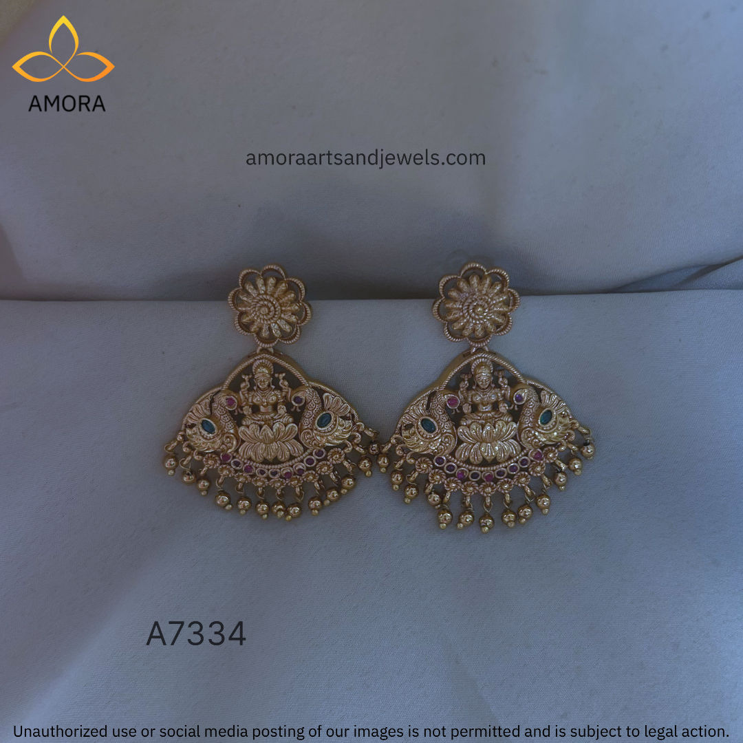 Antique Polish Chandbali - 5 cm Length- A7334