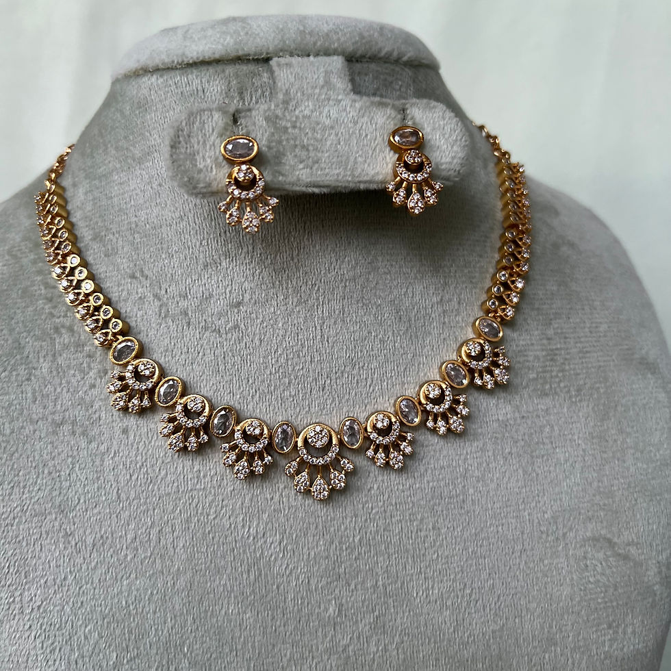 Thumbnail: Antique Polished Short Necklace - A6454