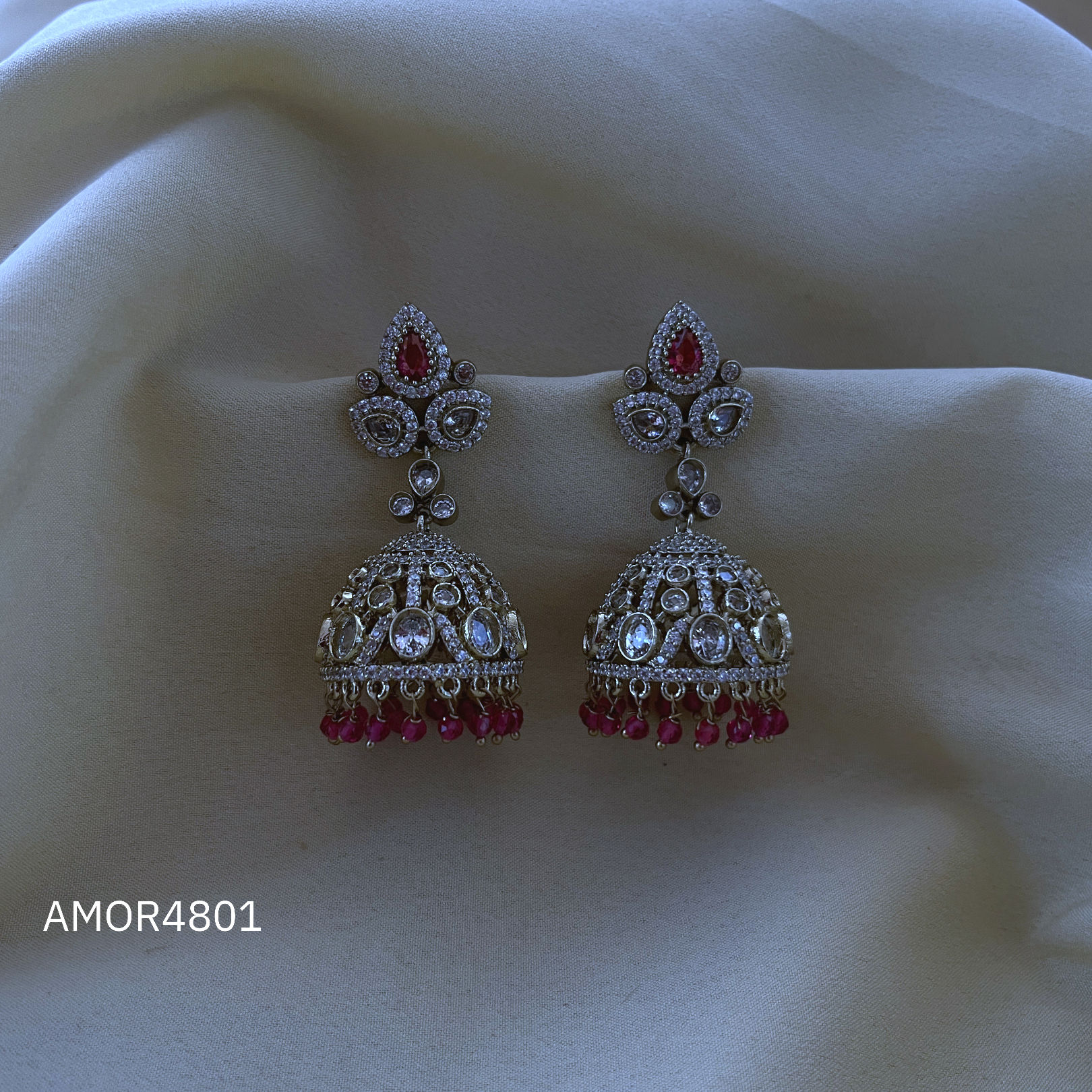 Antique Polished Jhumka - 6cm Length - AMOR4801