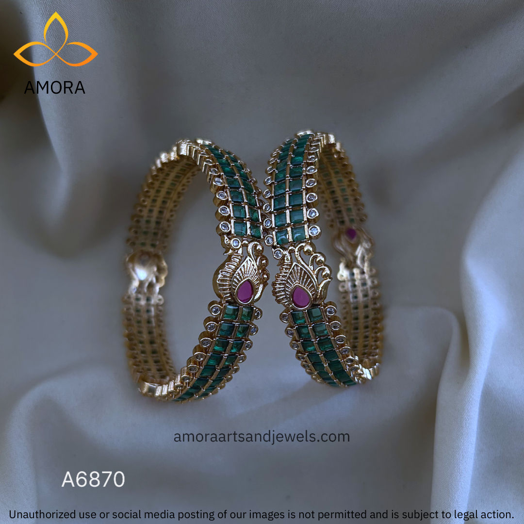 Antique Polished Bangles - A6870