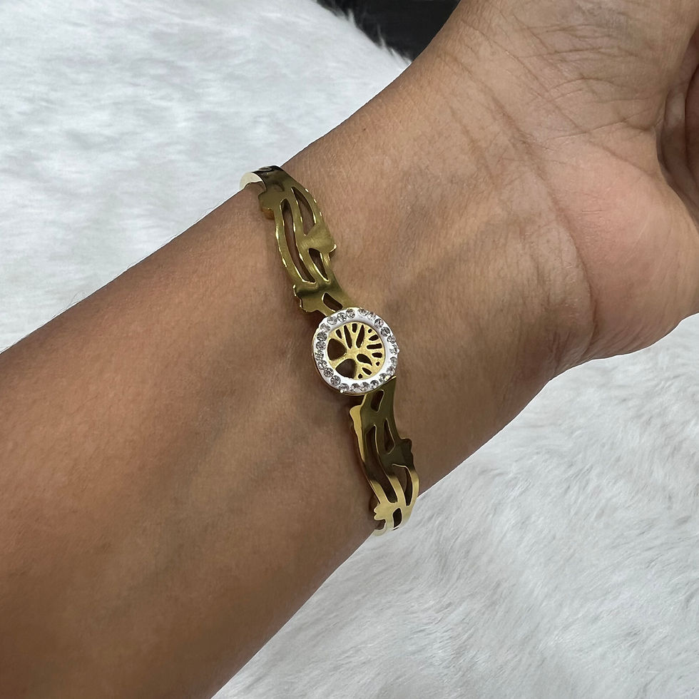 Thumbnail: Anti Tarnished Stainless Steel Metal Openable bracelet - A6357