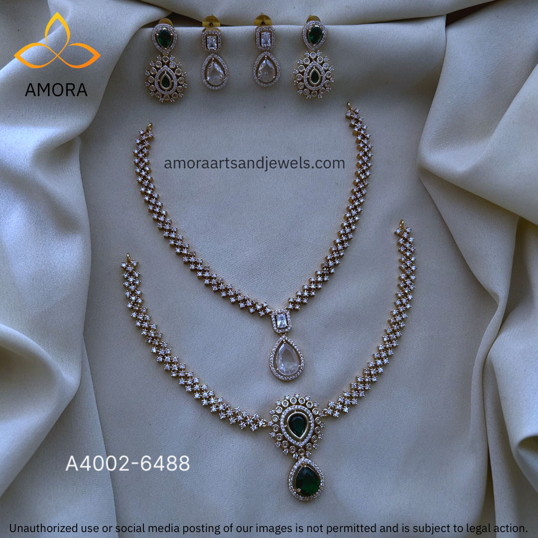 Antique Polished Short Necklace Combo Set - A4002-6488