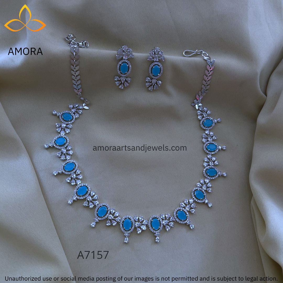Silver Polish Short Necklace - A7157