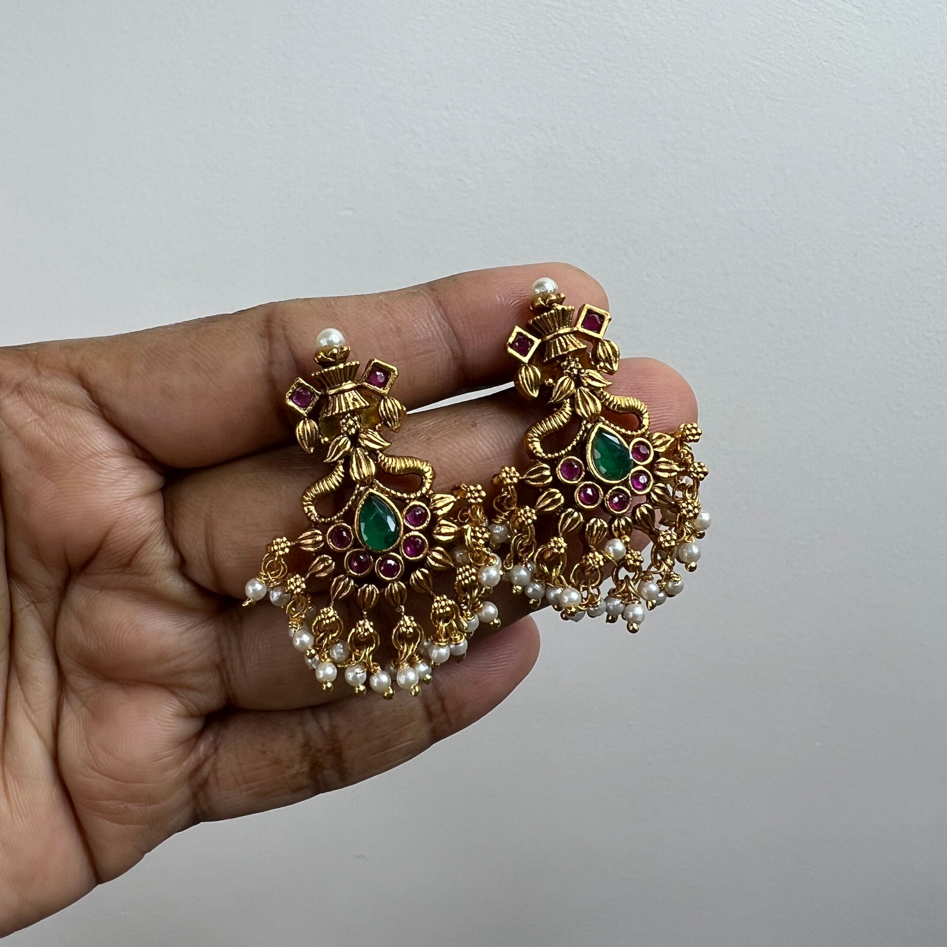 Antique earrings- 4.5 cm Length- A7125