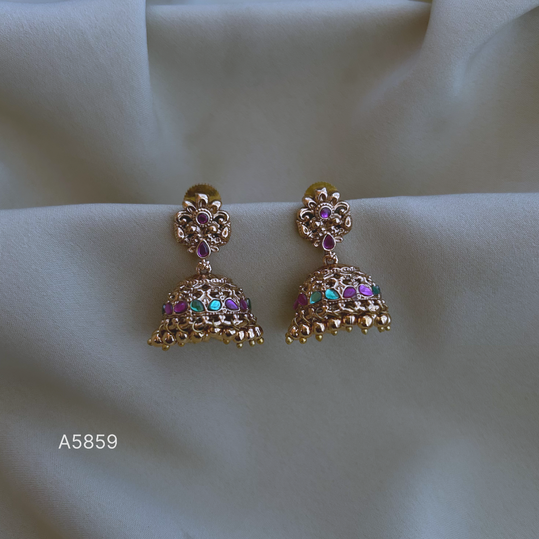 Antique Jhumka - 3.8cm Length - A5859