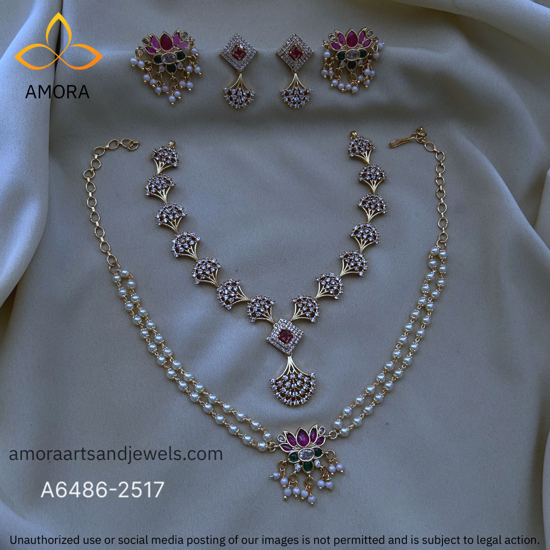 Antique Polished Short Necklace Combo Set - A6486-2517