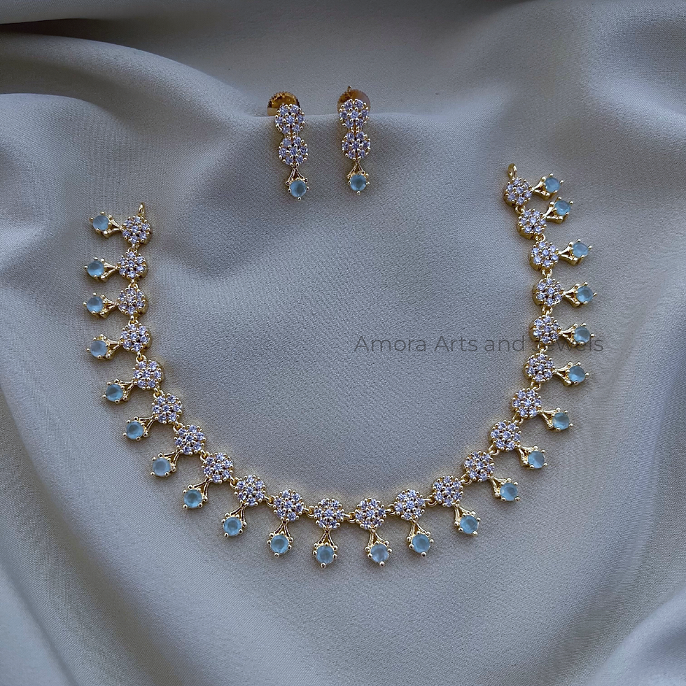 Gold Polish AD Short Necklace