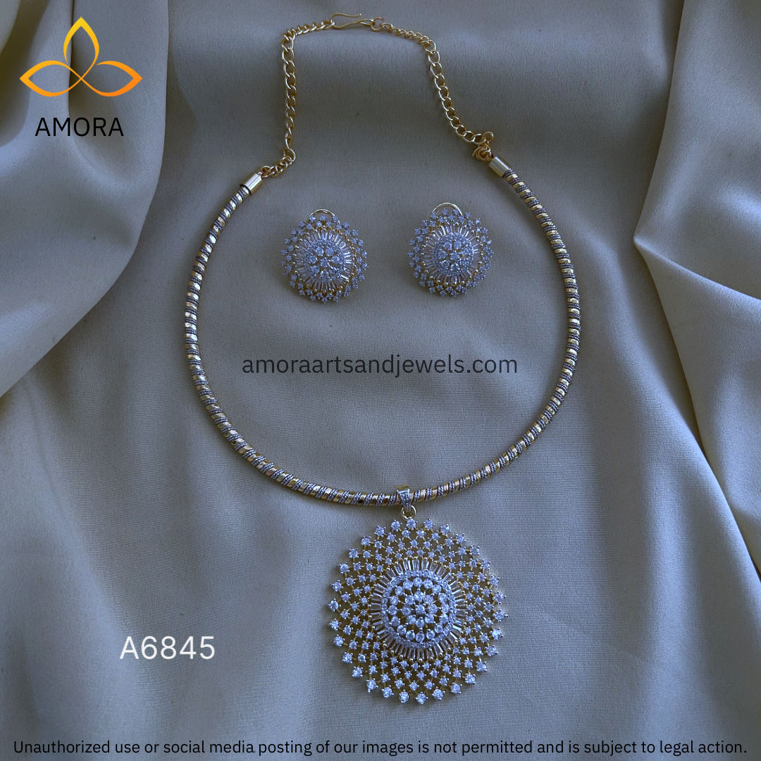 Gold Polish Short Necklace - A6845