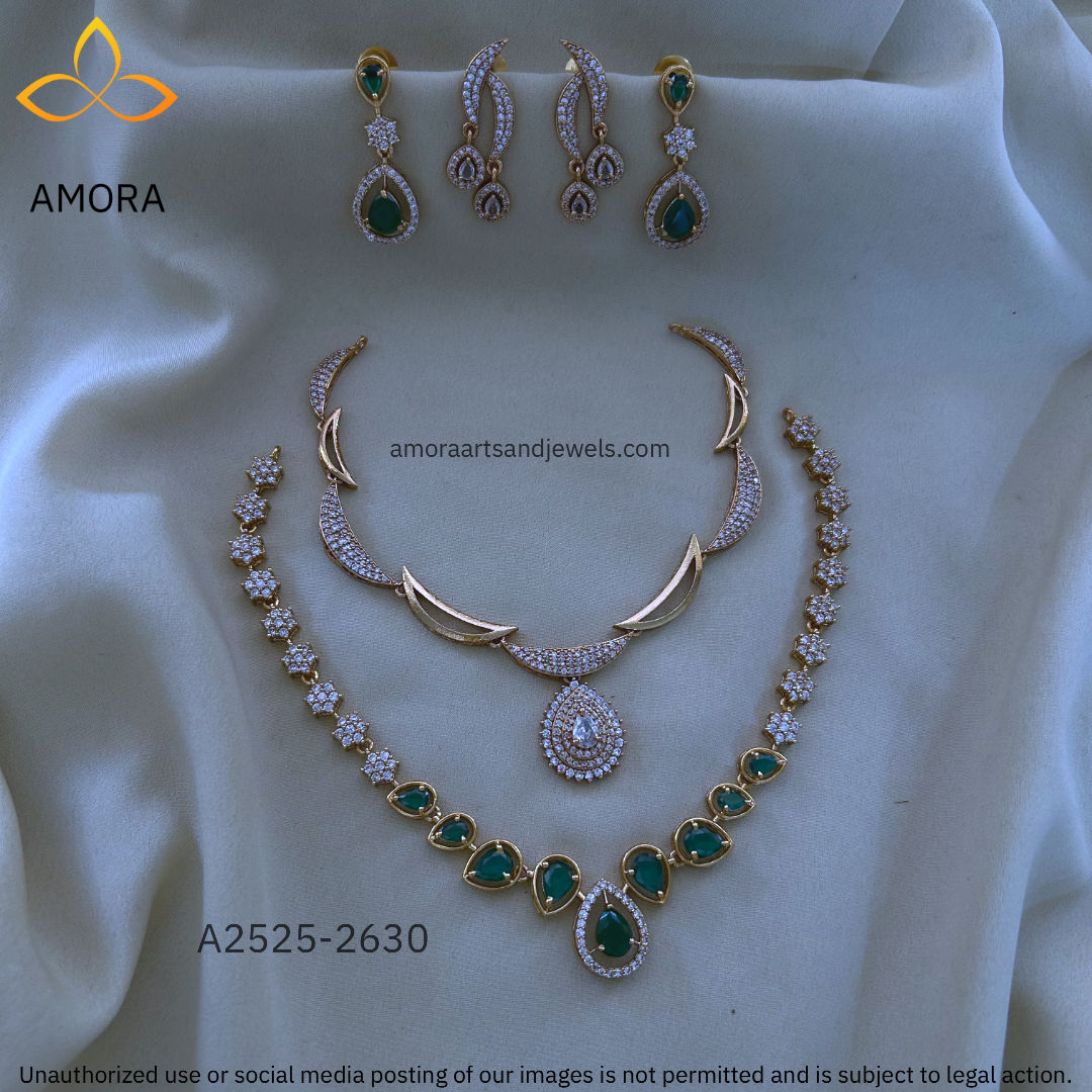 Antique Polished Short Necklace Combo Set - A2525-2630
