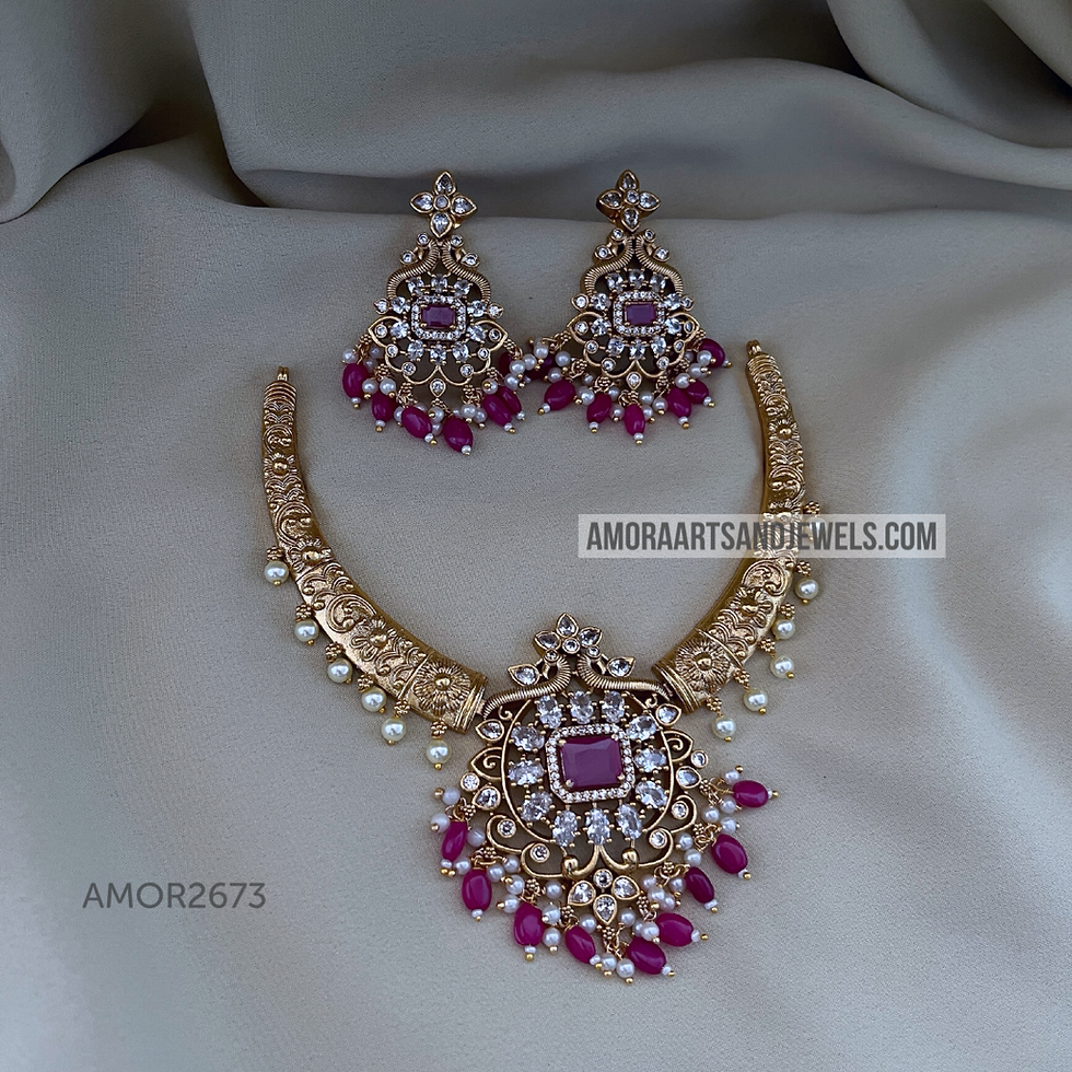 Thumbnail: Antique Short Necklace - AMOR2674, AMOR2673