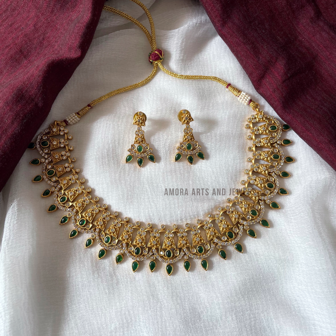 First Quality AD Stone Short Necklace 