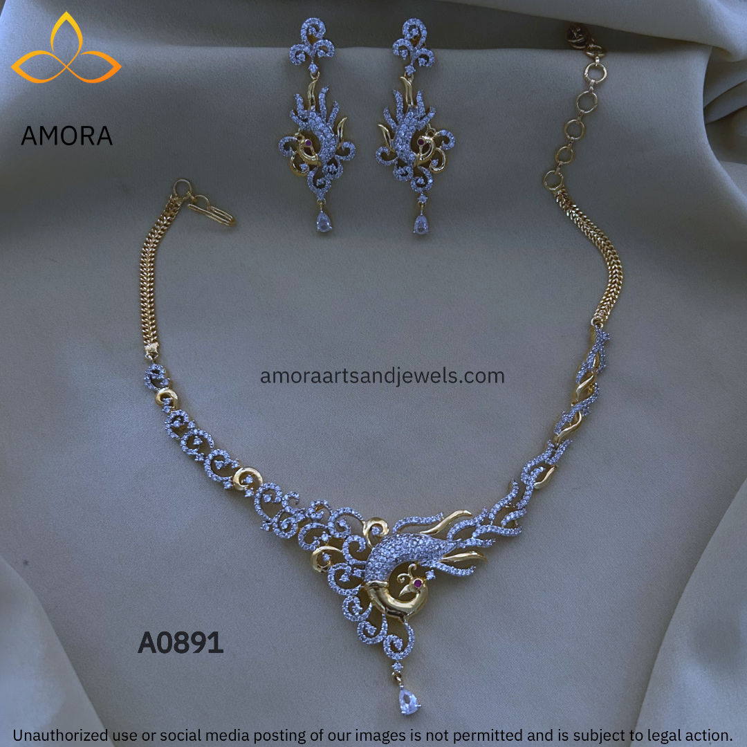 Gold Polish Short Necklace - A0891