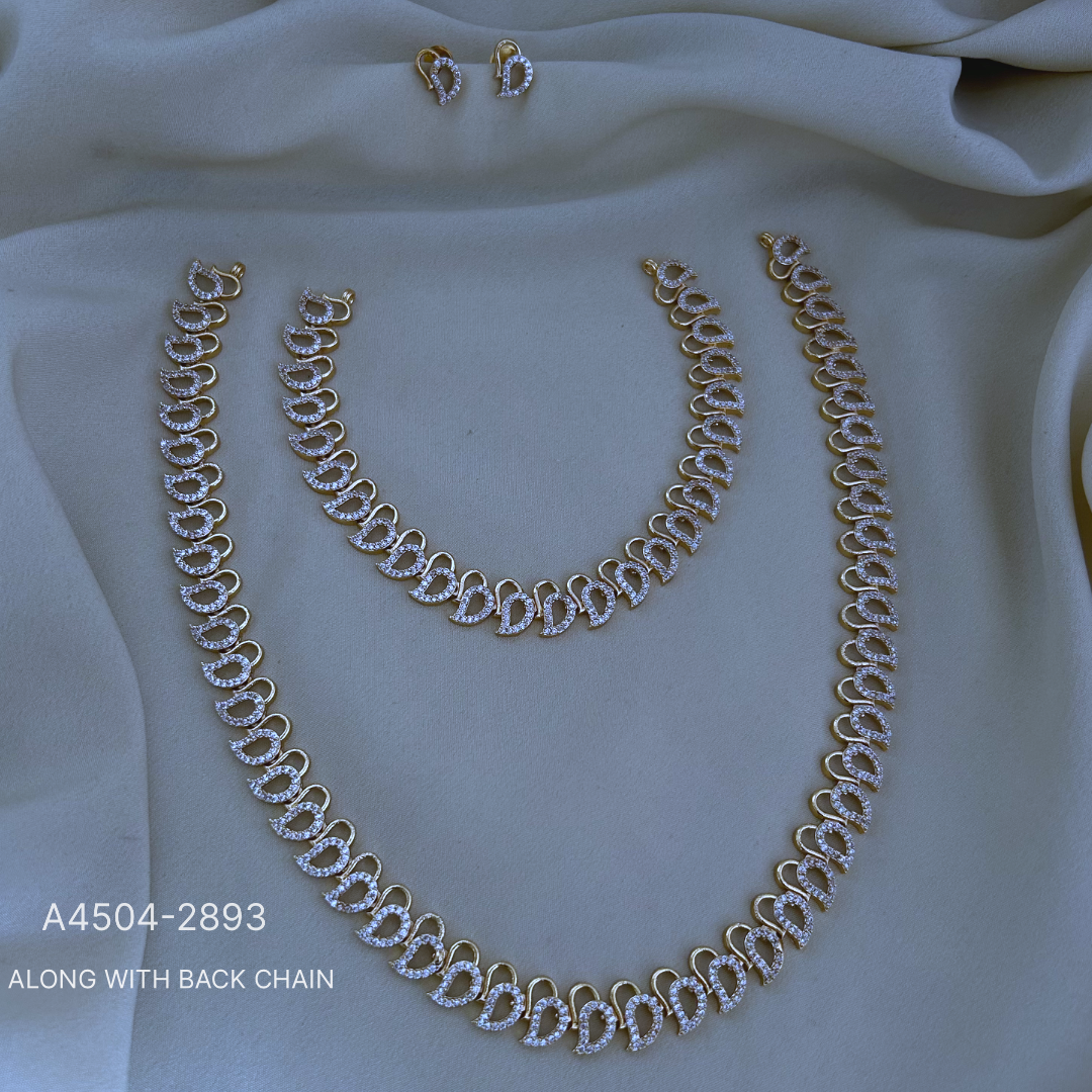 Antique Polished Short Necklace with Long Haram Combo Set - A4504-2893