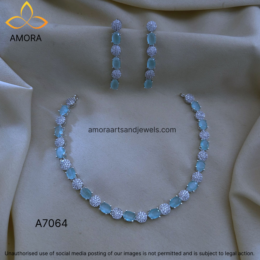 Silver Polish Short Necklace - A7064
