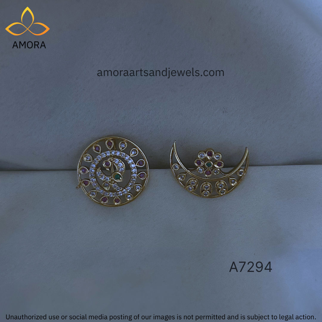 Antique Polished Hair Accessories - Sun and Moon - A7294