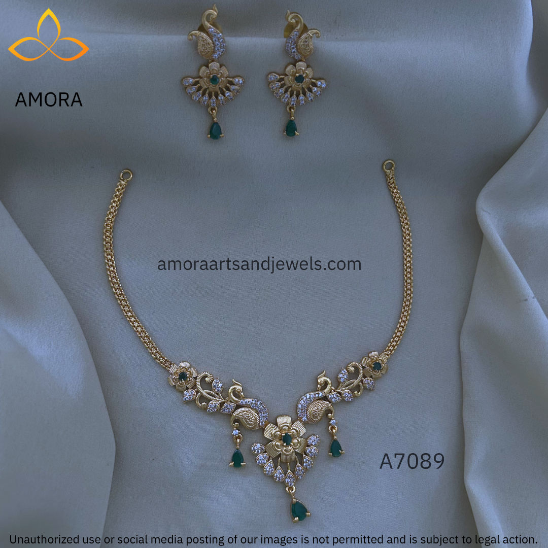 Antique Polished Short Necklace - A7089