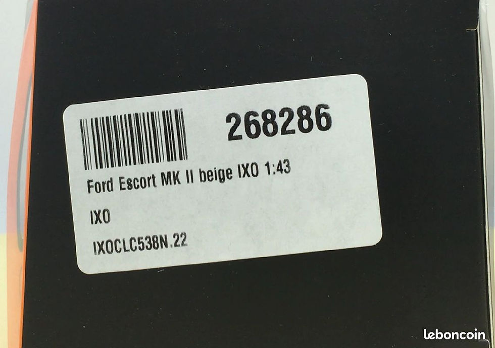 Miniature : Ford Escort MK II Ixo, échelle 1/43