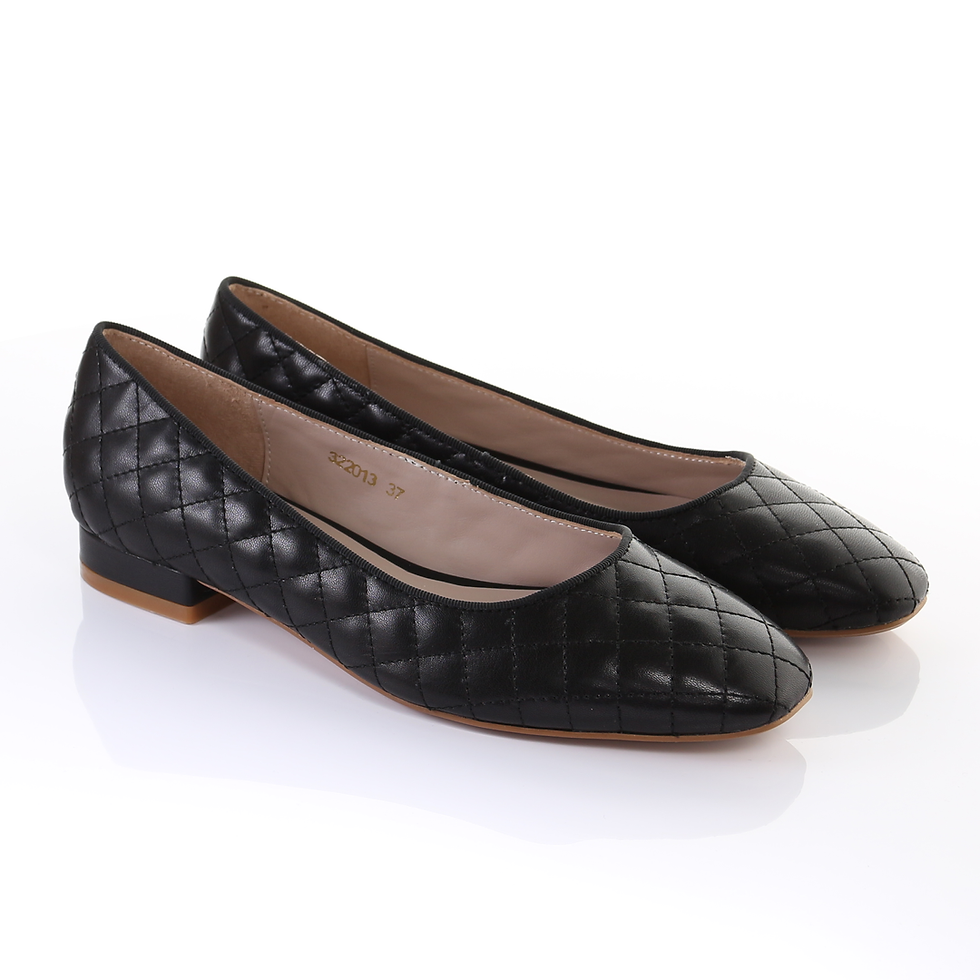 Just added - Classic Leather Square Toe Ballerina - (Black)