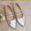 Thumbnail: Vintage Mary Jane Pointed Toe Flat Shoes - Lightweight, Soft Synthetic Leather, 
