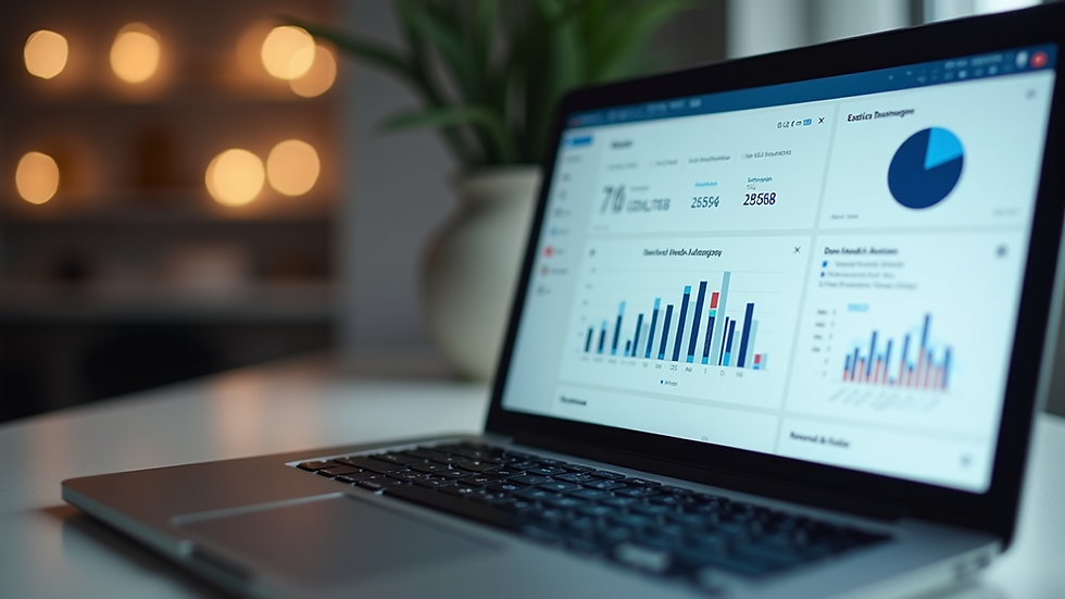 Close-up of a laptop screen showing social media analytics dashboard