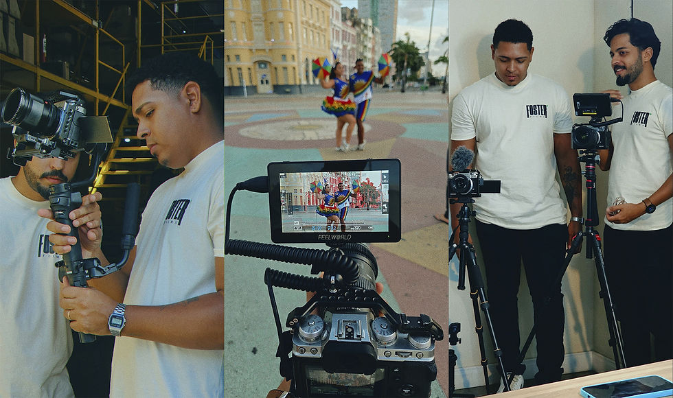 Equipe de produção audiovisual da Foster Films gravando em Recife.
