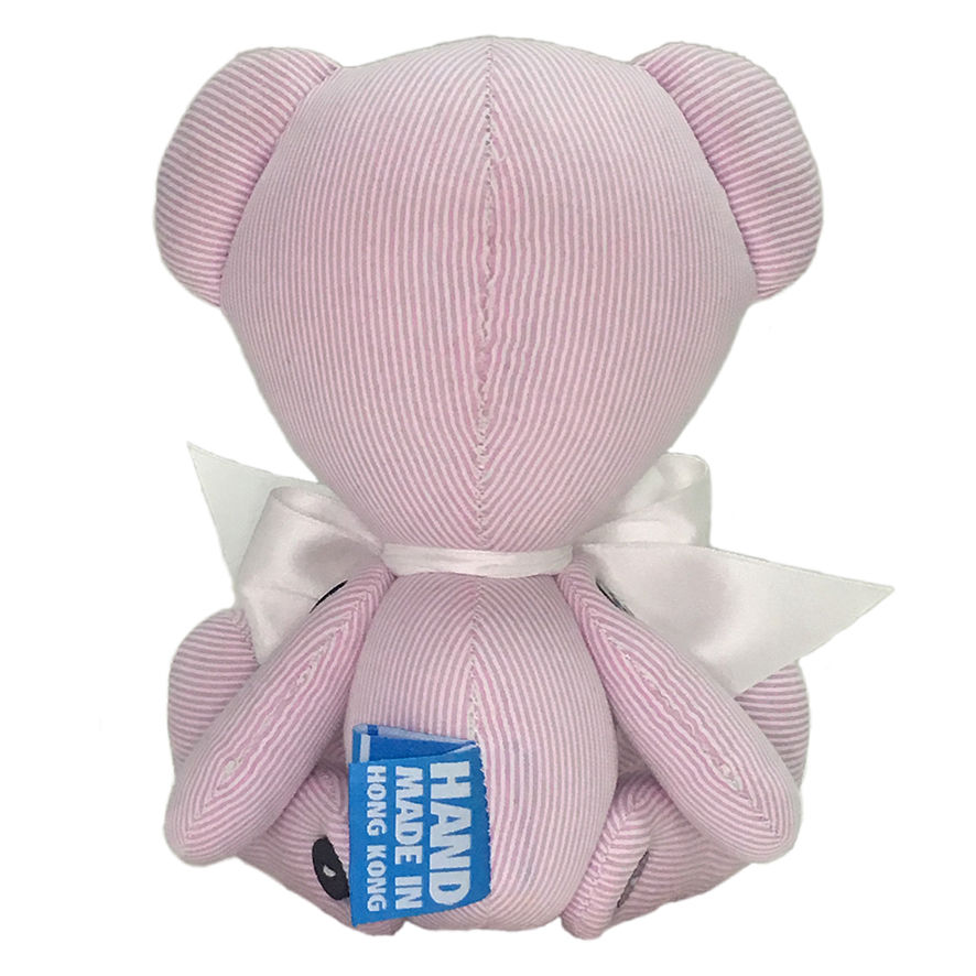 Thumbnail: Hand Made Pink Candy Stripe Teddy Bear - Size S