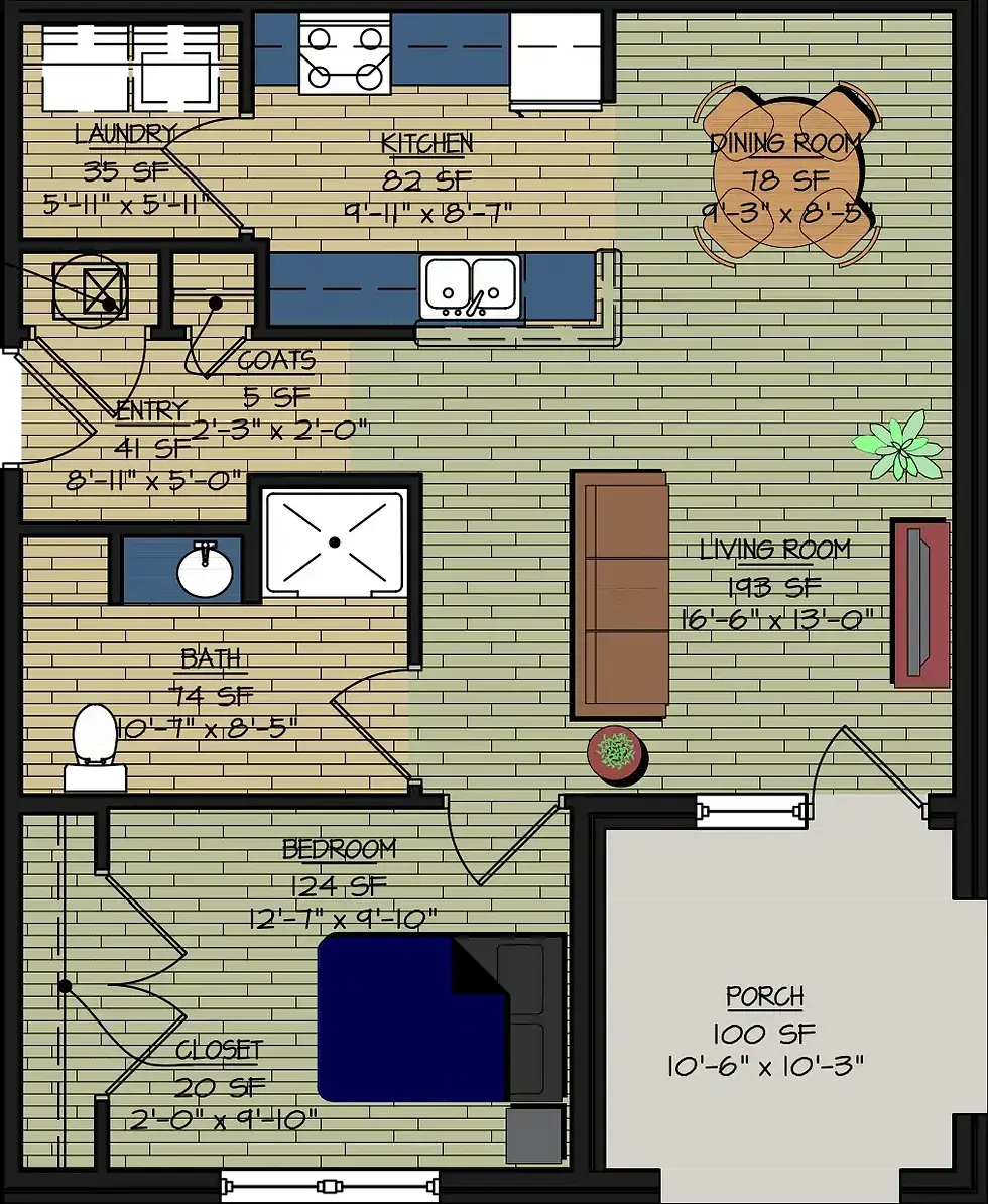 1 bedroom apartment