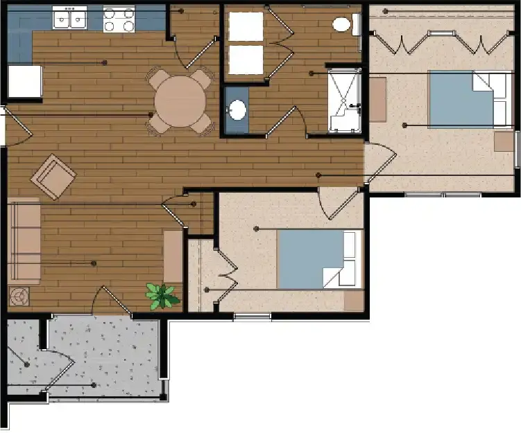 2 bedroom apartment floorplan