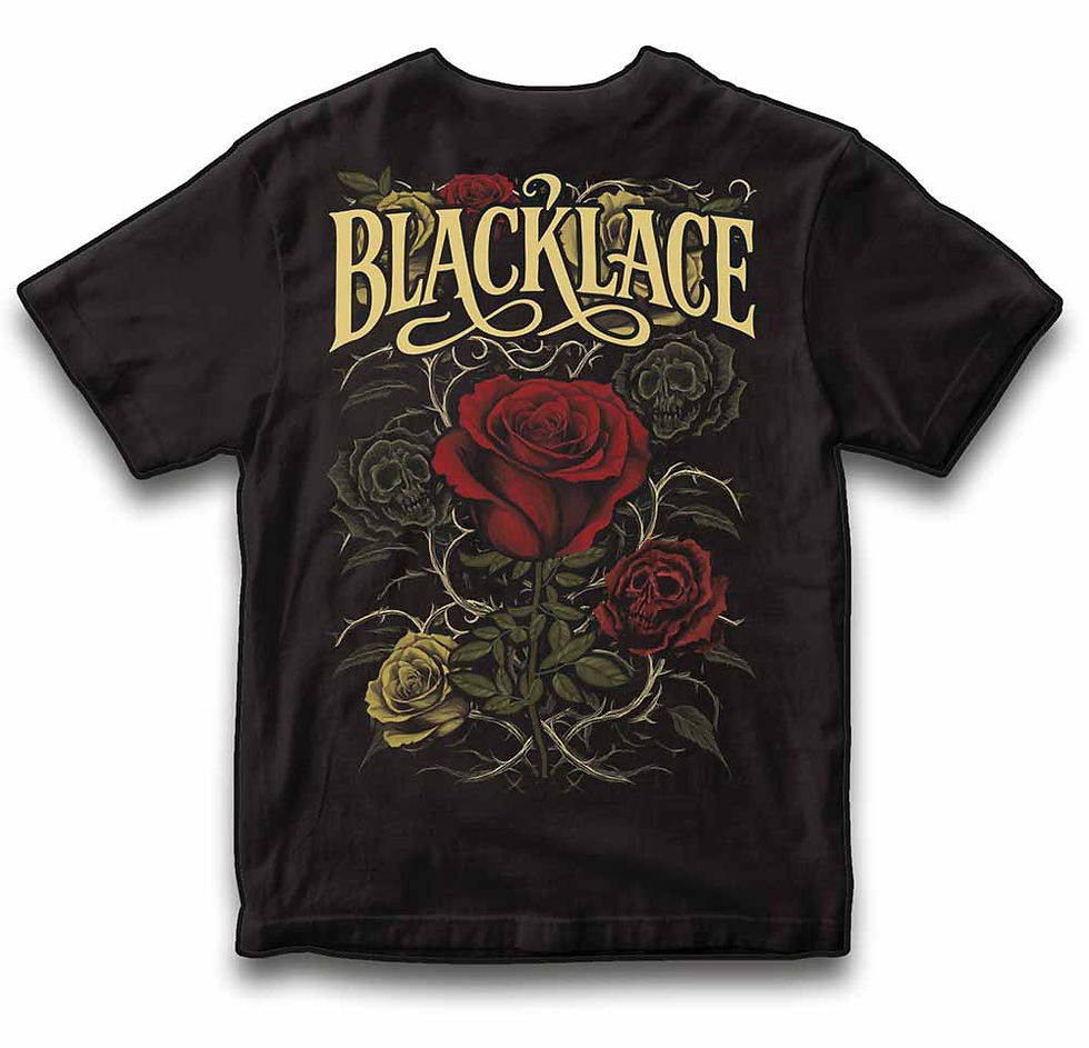 Rose and Skull T-Shirt Back