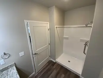 Bathroom looking at shower