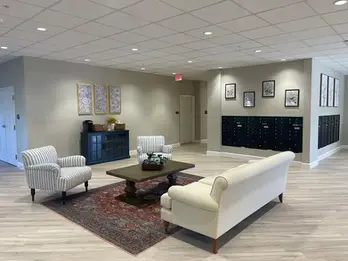 Interior Office/Clubhouse seating and mailboxes at Longview Crossing 