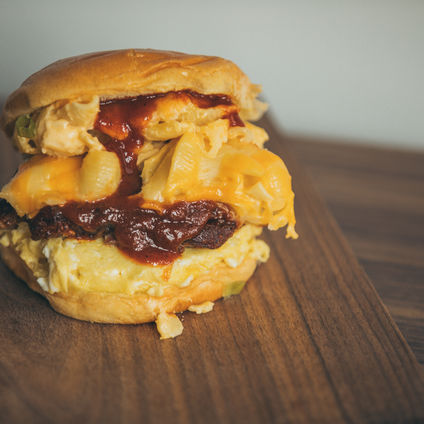 July 4th Breakfast Sandwich with Stubb's BBQ