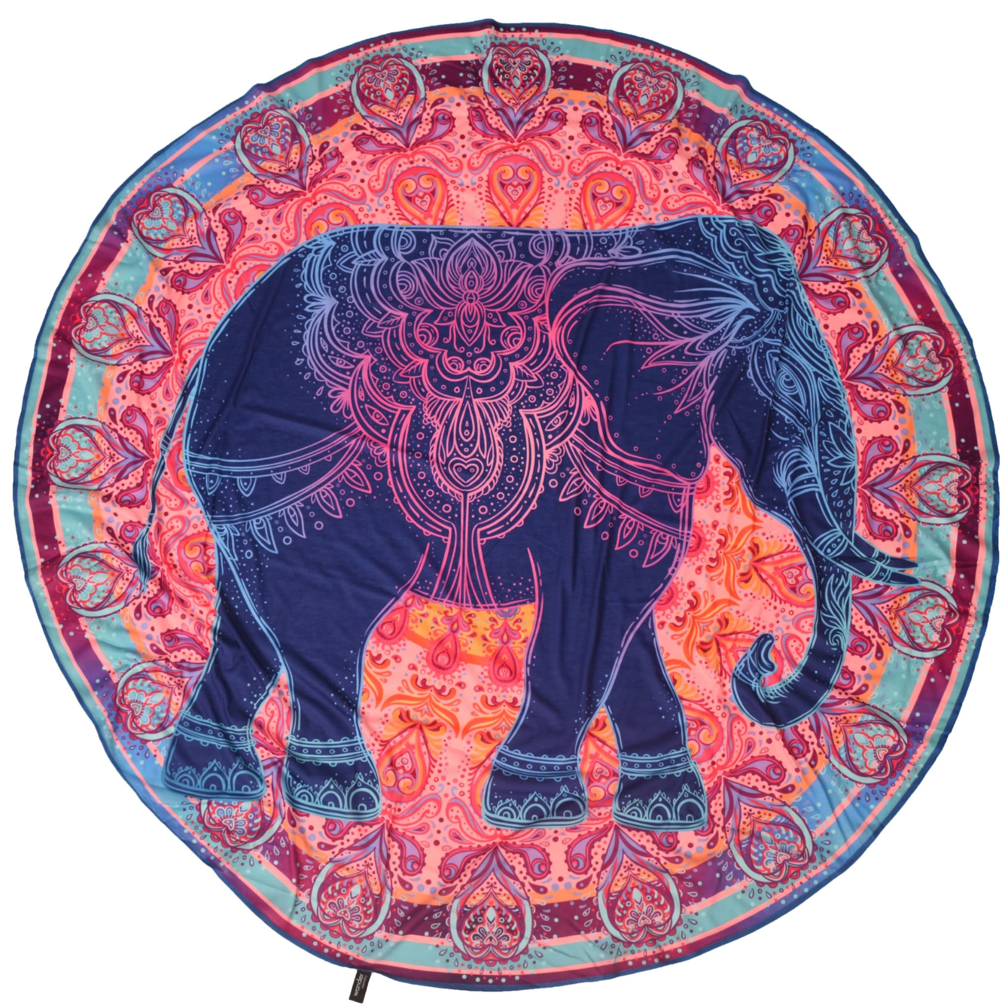 Elephant of Luck and Blessing Round Tapestry