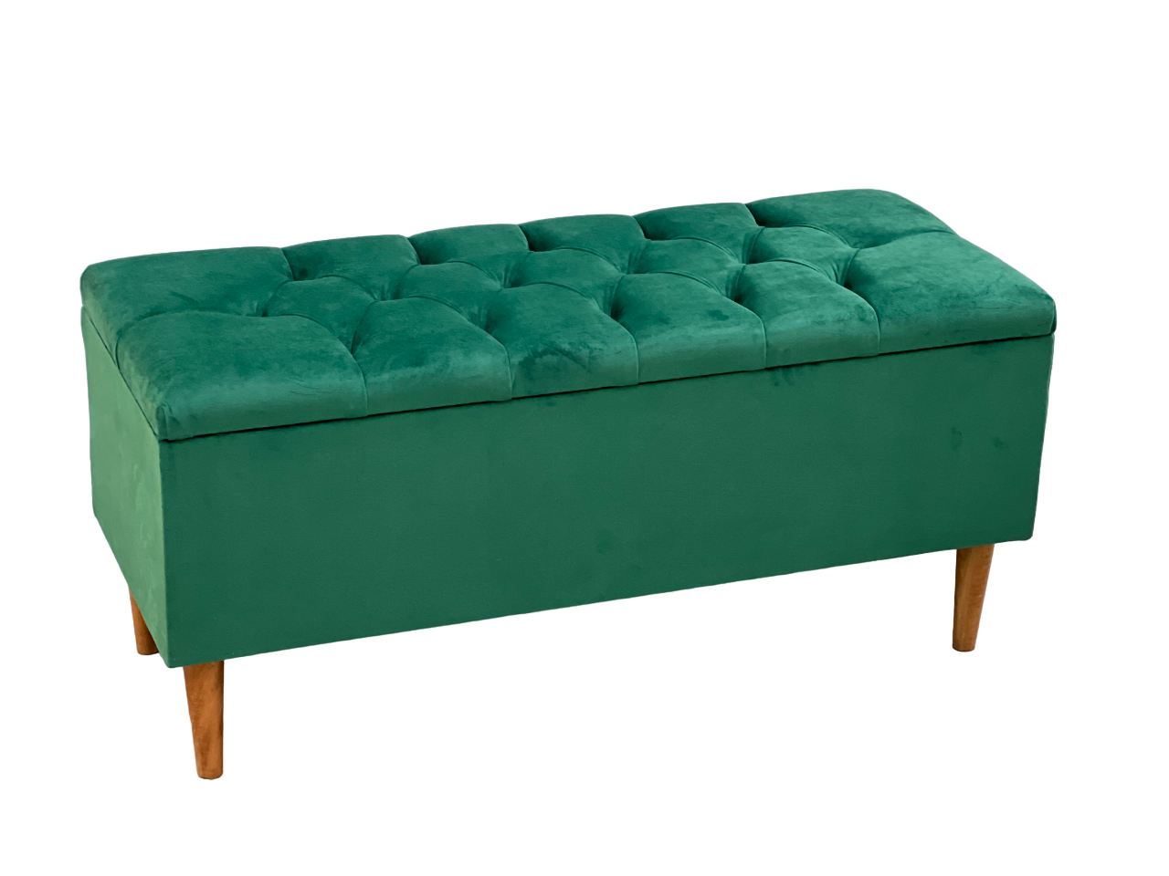 Teal Soft Velvet Ottoman With Storage-Teal Mood