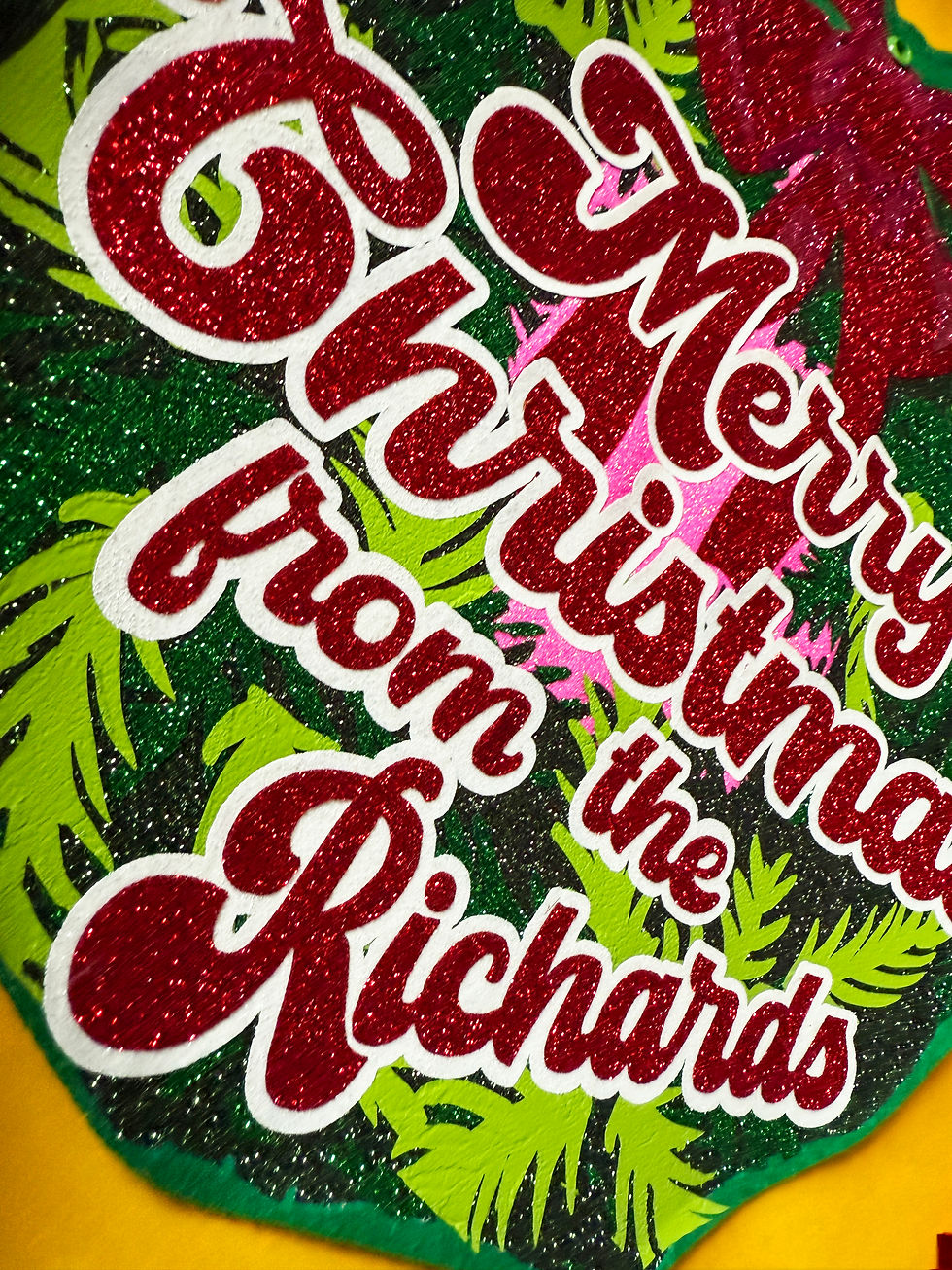 Thumbnail: Personalised Christmas Banner: Glitter Vinyl Holiday Wall Hanging