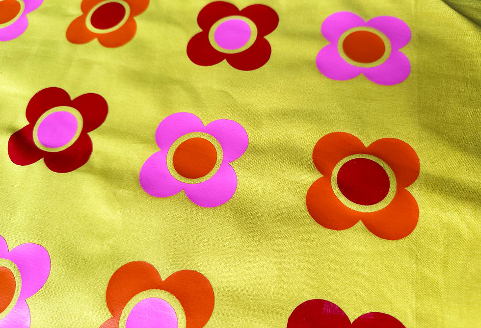 Thumbnail: Retro Flower Print Sustainable Tote Bag