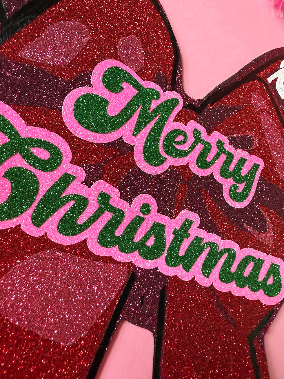 Thumbnail: Glitter Christmas Bow Wall Sign | Candy Cane Cut-Out Ornament