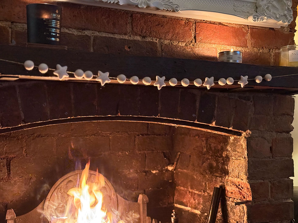 Thumbnail: Felt Stars and Pom Pom Christmas Garland