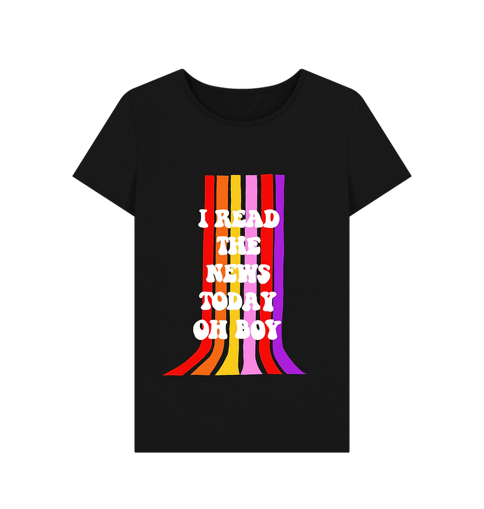 Thumbnail: Beatles Print Slogan Music T-Shirt Rainbow Groovy Sixties T shirt