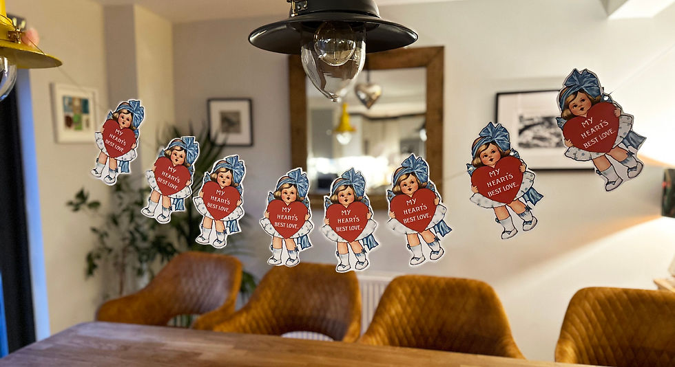 Thumbnail: Vintage Valentines Sweetheart Bunting My Heart's Best Love