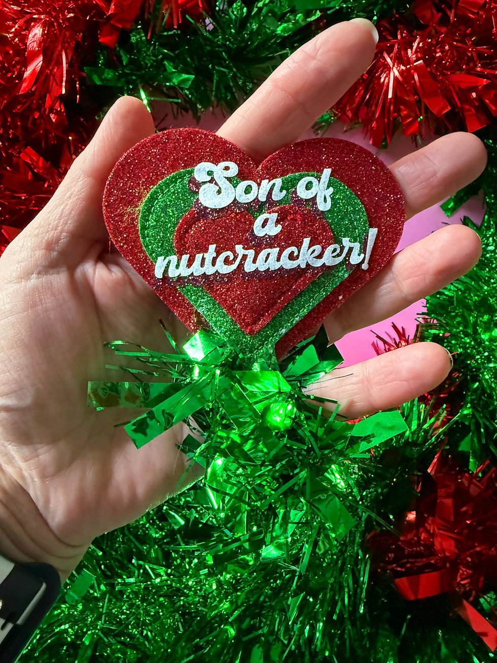 Thumbnail: Son Of A Nutcracker Elf The Movie Sparkle Heart Badge / Brooch