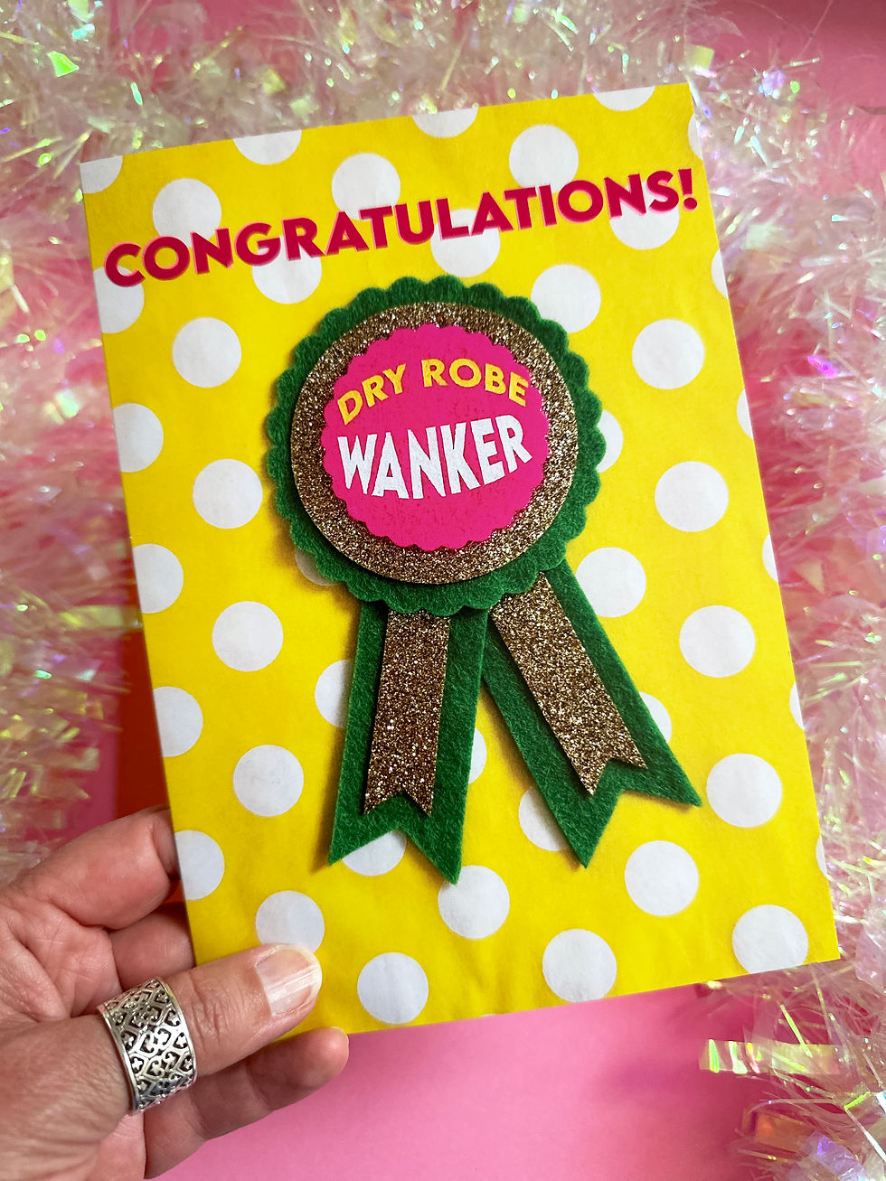 Thumbnail: Dry Robe Wanker Greetings Card Dryrobe wearer Birthday Congratulations Card