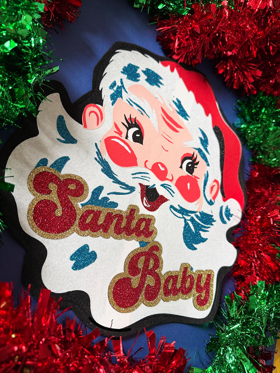 Thumbnail: Santa Baby Wall Sign | Vintage Retro Pin-Up Christmas Decor