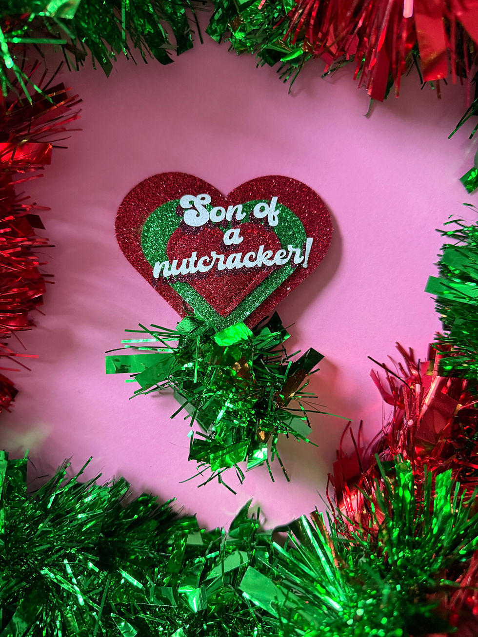Thumbnail: Son Of A Nutcracker Elf The Movie Sparkle Heart Badge / Brooch