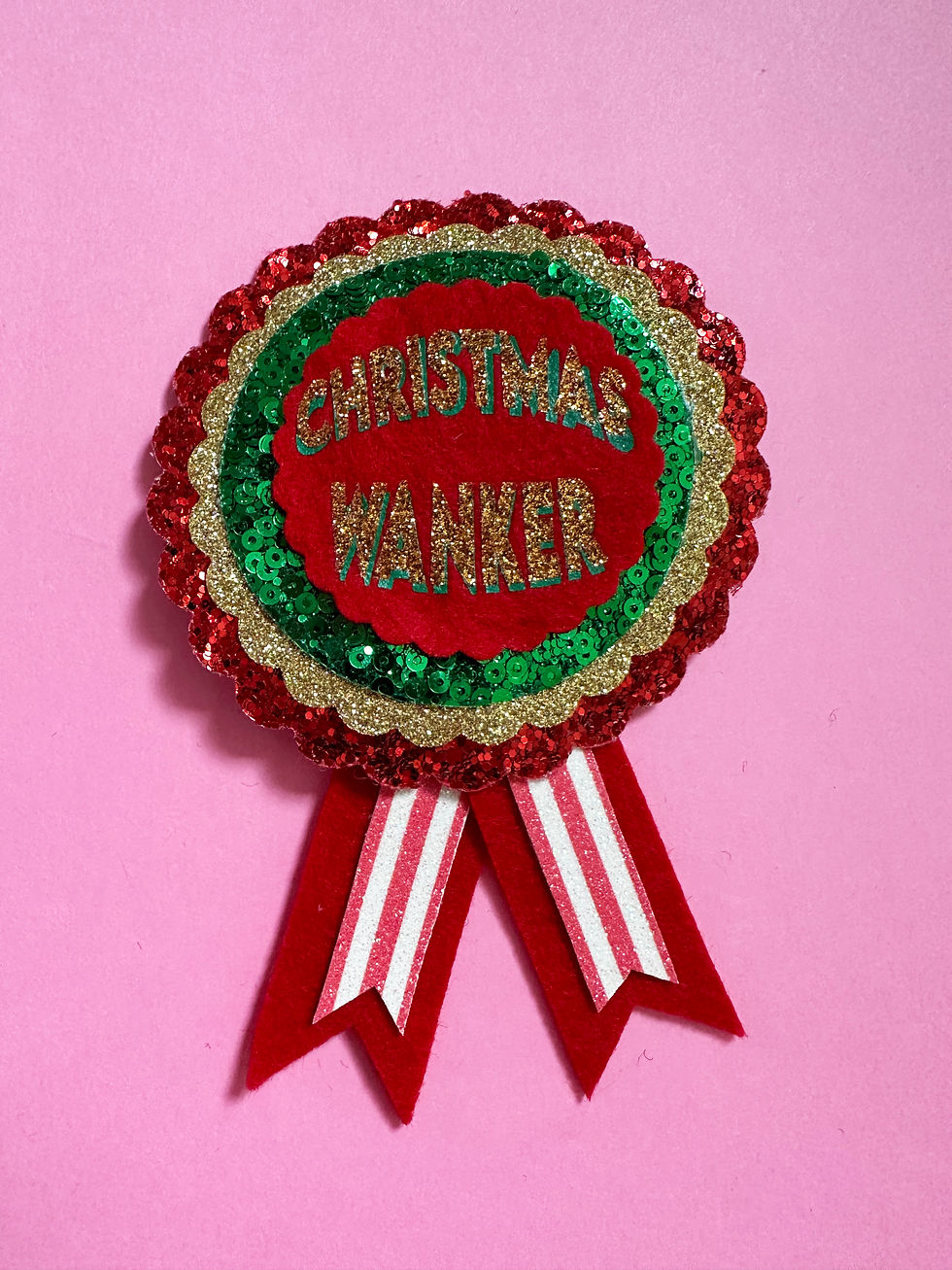 Thumbnail: Christmas Wanker Rosette Badge