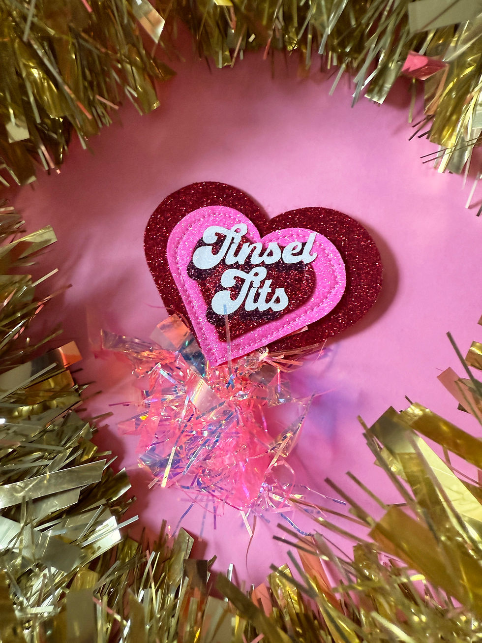 Thumbnail: Tinsel Tits Sparkle Heart Badge / Brooch - two colourways